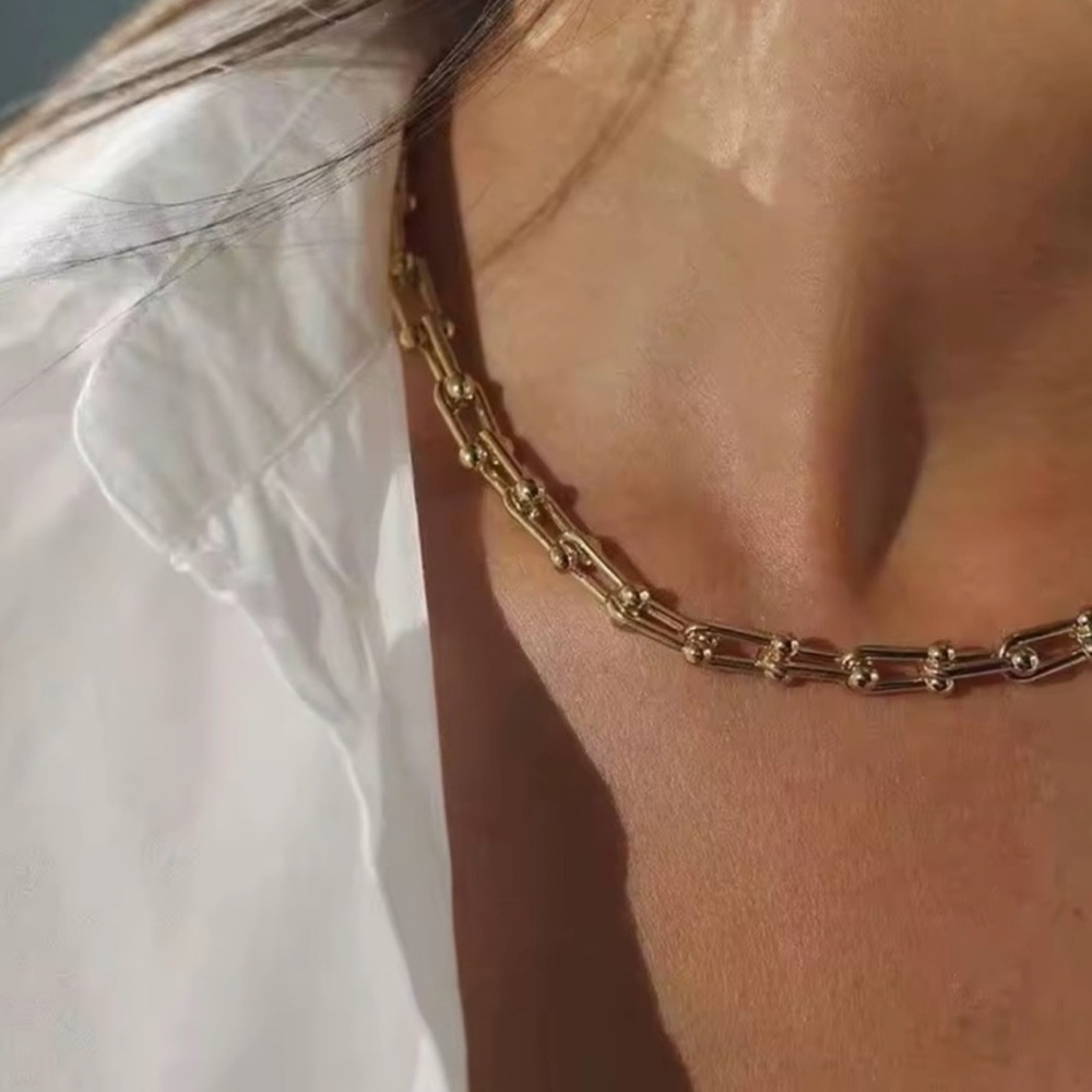 Hardware Graduated Link Gold Chain Necklace
Stainless Steel Waterproof - Picture 4 of 9